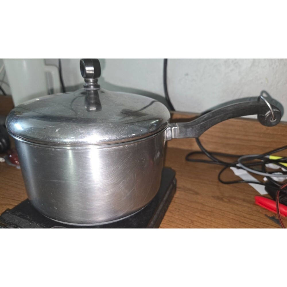 Vintage Farberware 2 Qt Quart Pot with Lid Stainless Steel Aluminum Clad USA